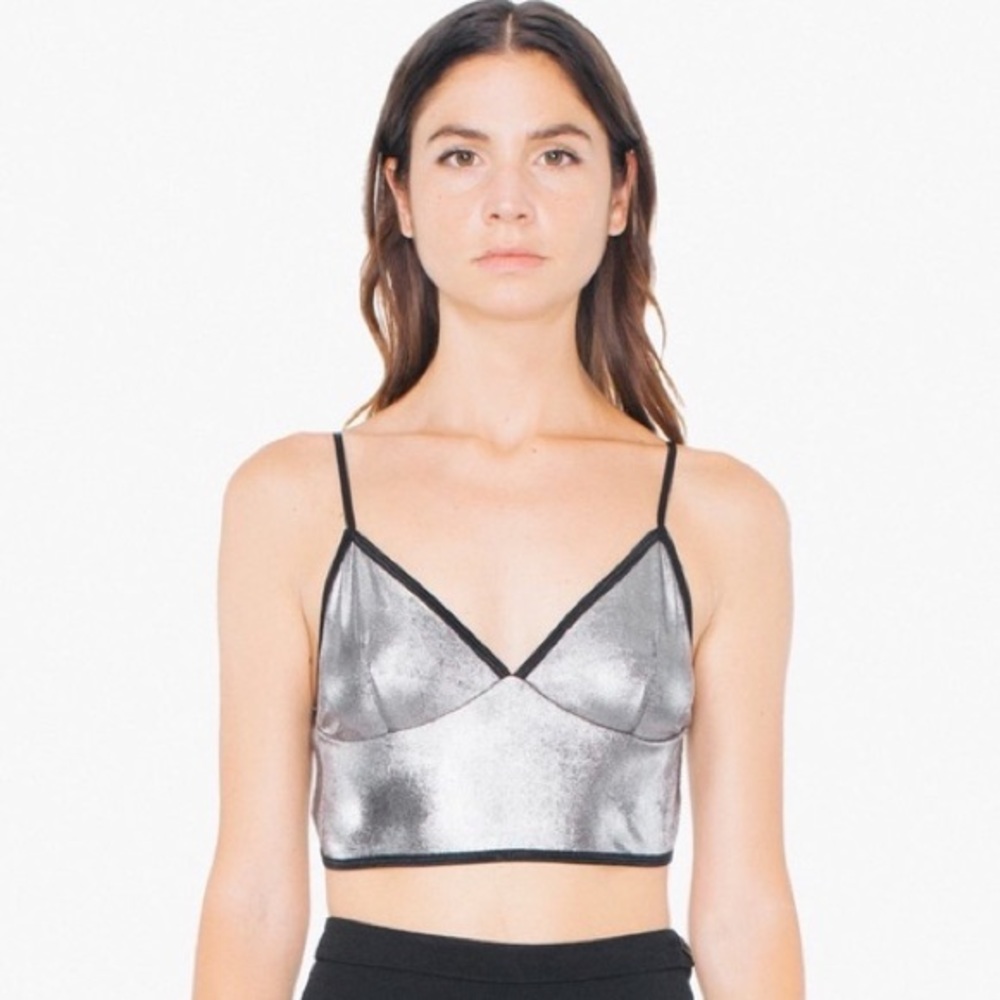 NWOT American Apparel Silver Metallic Bralette